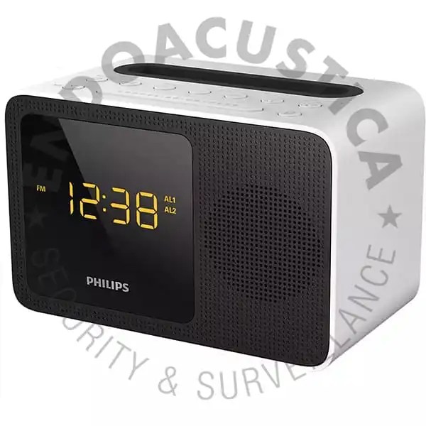 Covert clock radio WiFi camera and video recorder Endoacustica