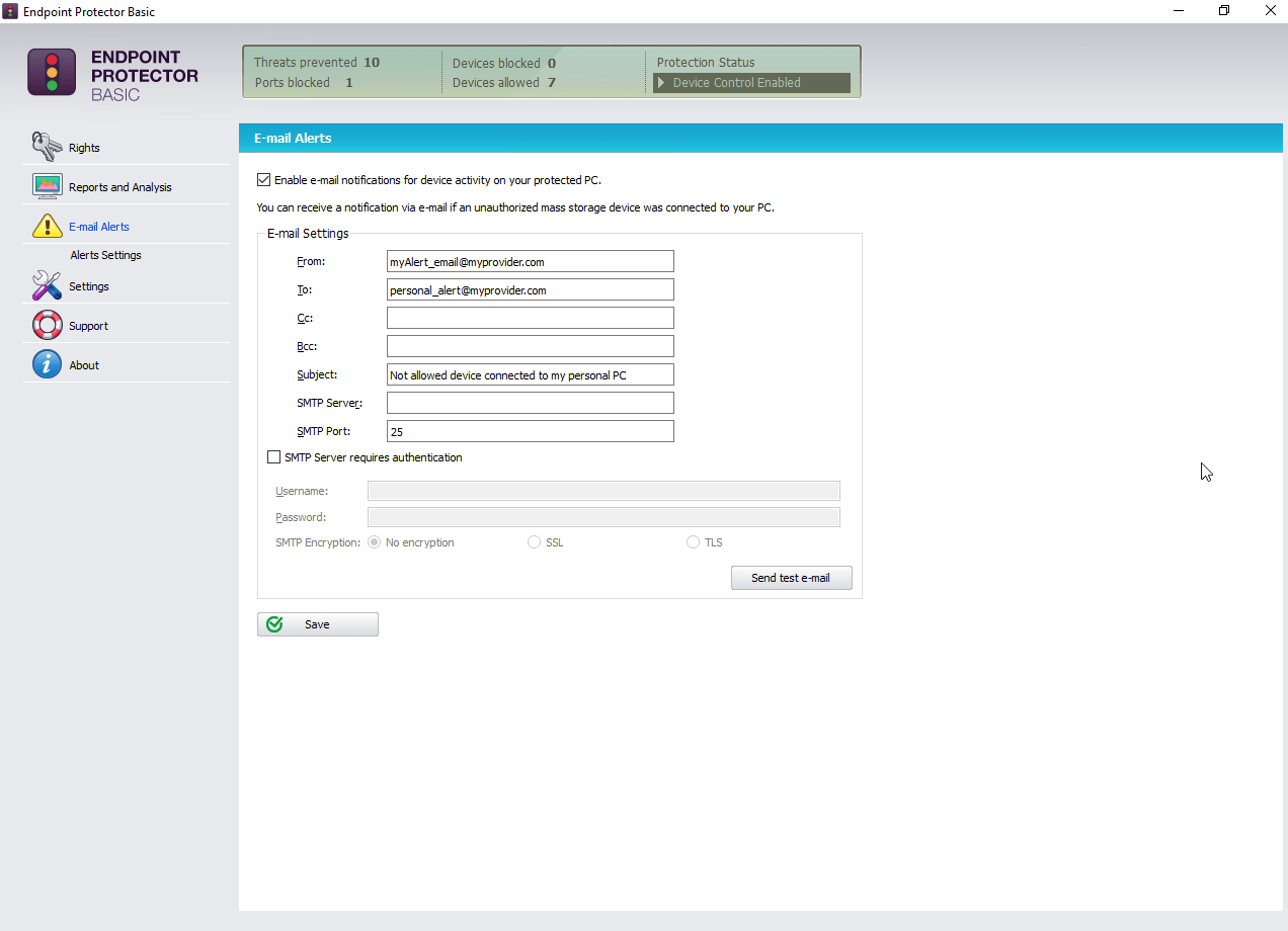 Stand-alone Device Control and DLP for Small Offices or Home Use