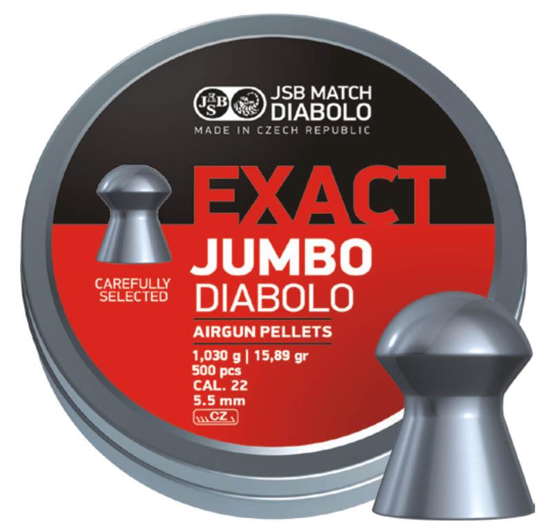 JSB Exact Jumbo Air Rifle .22 Pellets Qty 500 (15.89 grains) Enfield