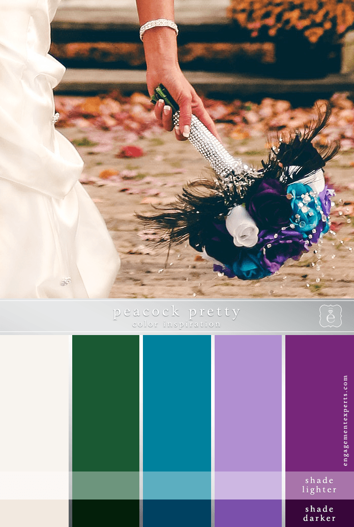 Peacock Pretty Purple, Teal, Green Wedding Color Ideas