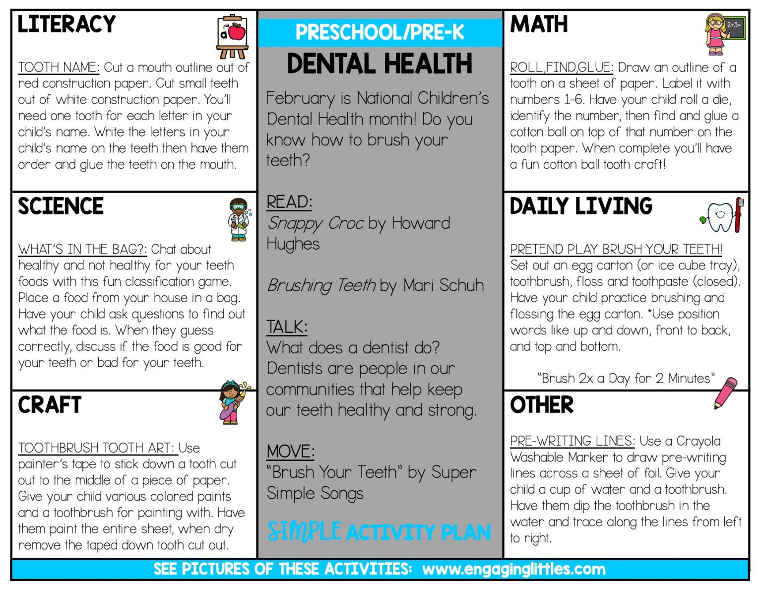 Simple Dental Health Activities for Preschool and Pre-K - Engaging Littles