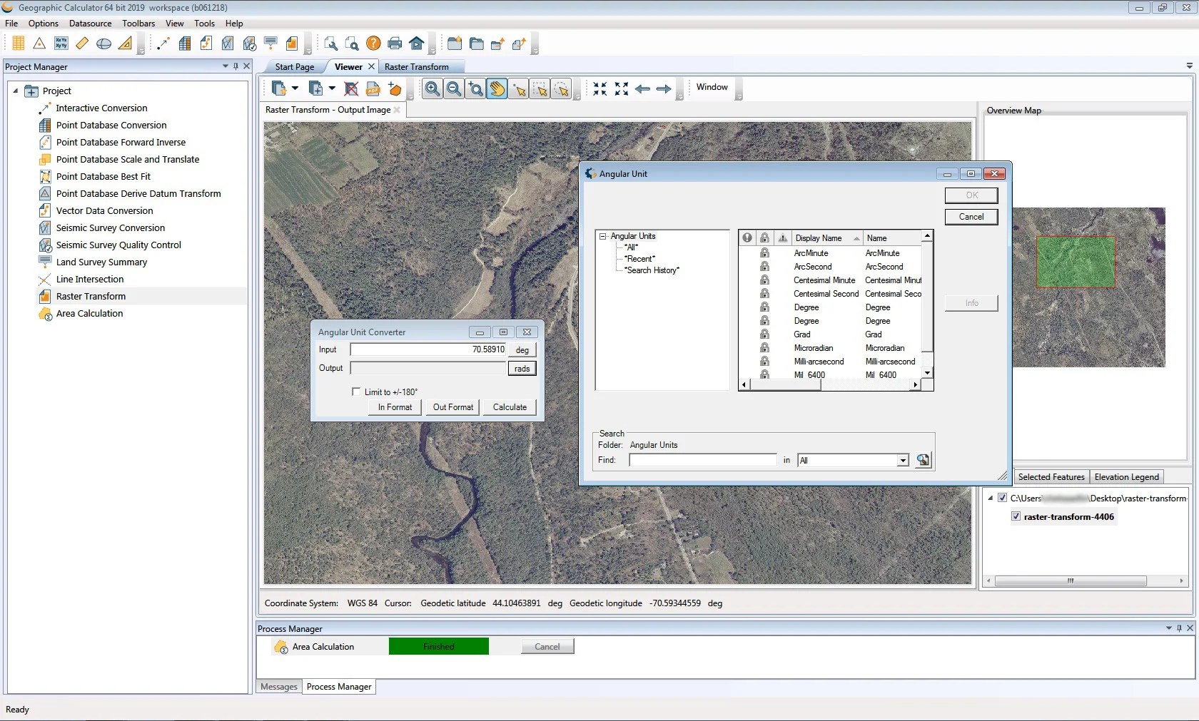 Geographic Calculator EngeSat Imagens de satélite e geoprocessamento