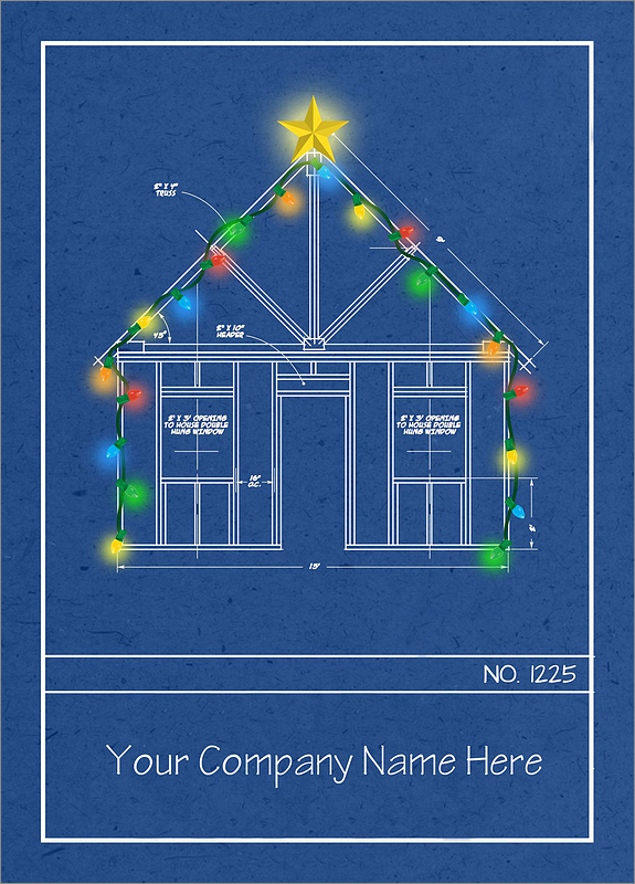 Blueprint Christmas Cards Personalized For Your Business