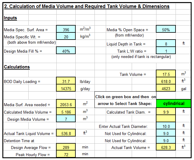 MBBR Spreadsheet Low Cost Easy to Use Spreadsheets for Engineering