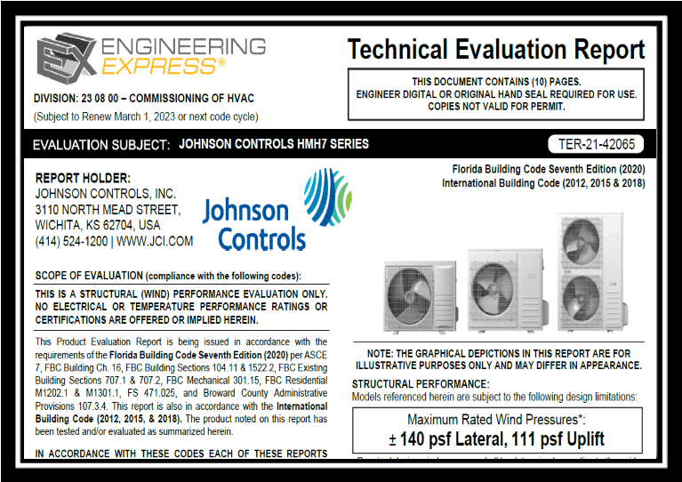 Johnson Controls Holiday Schedule 2023 Johnson Controls Hmh7 Series (Ter 21-42065)
