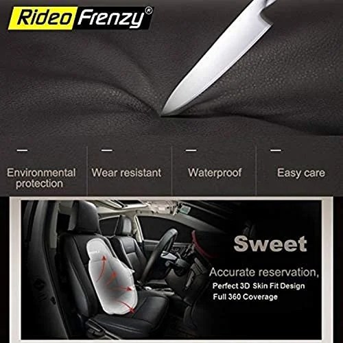 Nappa Leather Car Seat Covers For 2022 Maruti New Baleno Teach Mix