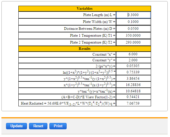 Radiant Heat Parallel Plates Equation and Calculator Engineers Edge