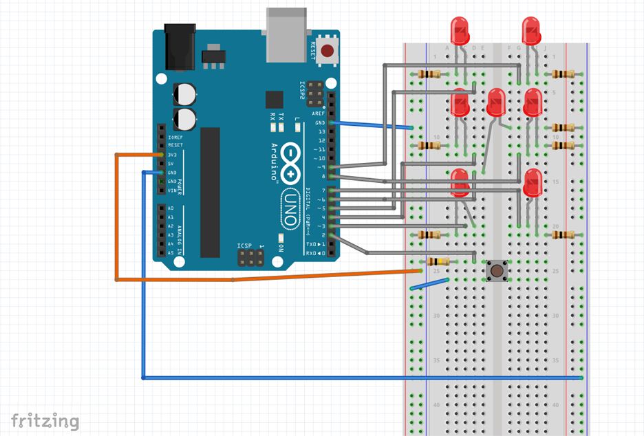 DIY Arduino dice circuit