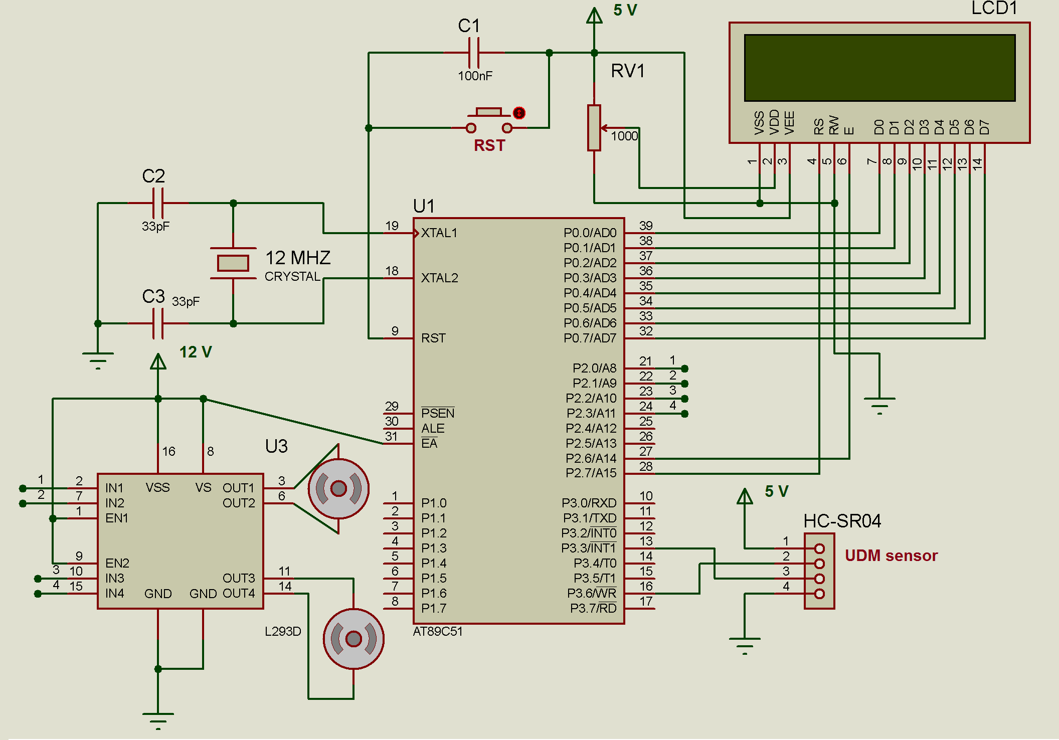 Circuit Diagram Of Microcontroller Based Radar System - Circuit Diagram