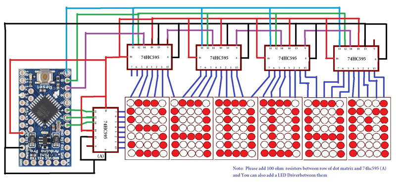 Moving Led Display Project Circuit Diagram - Circuit Diagram