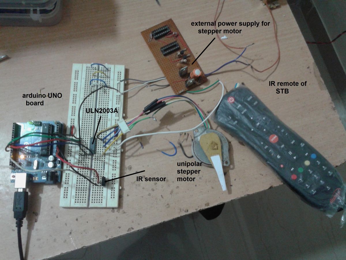 IR Remote Controlled Stepper Motor Using Arduino