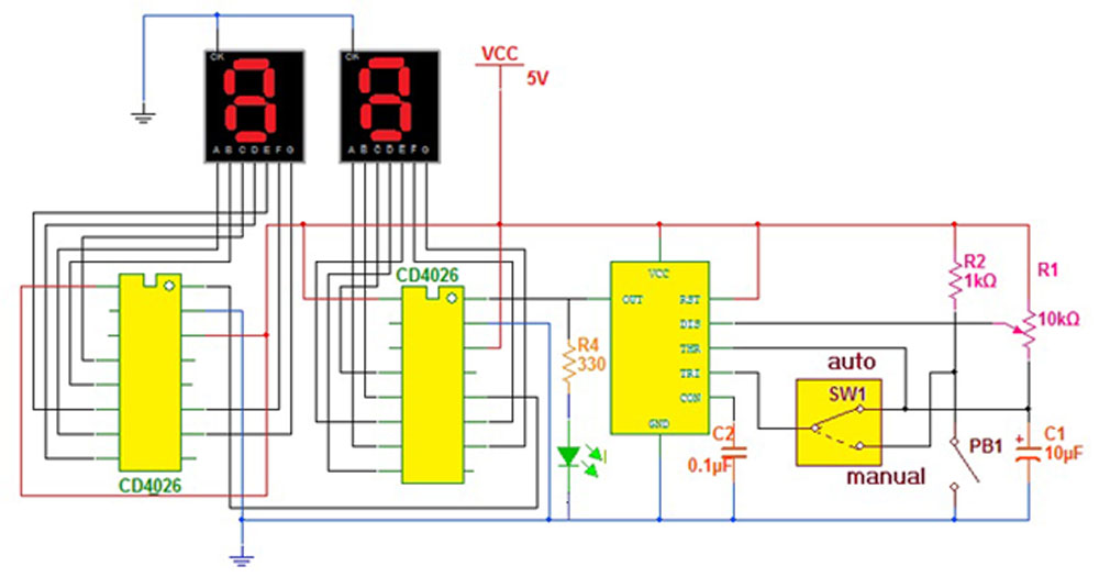 2 Digit Up Down Counter Circuit Diagram