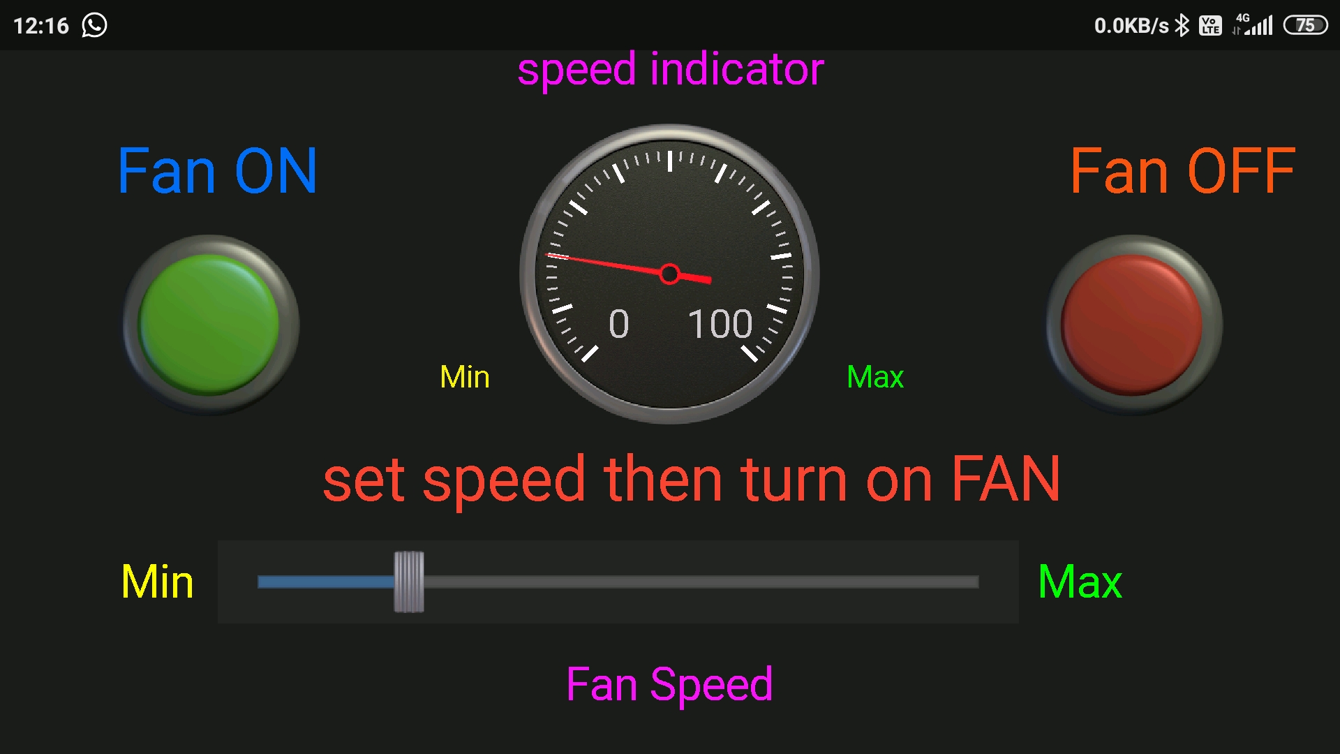 DC motor speed control using the Bluetoothbased Android app