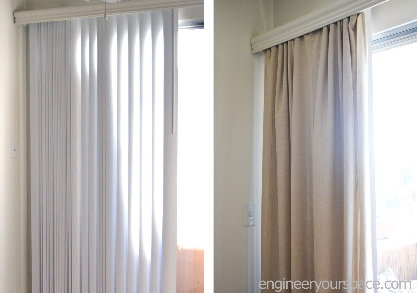 How To Hang Curtains Over Vertical Blinds Replace Vertical Blinds