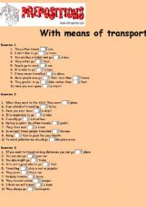 Esl - English Exercises: Prepositions With The Means Of Transport
