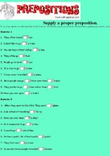 English Exercises: Prepositions With Means Of Transport