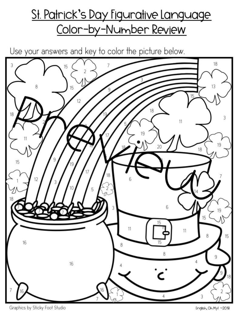St. Patrick's Day Figurative Language Activity English, Oh My!