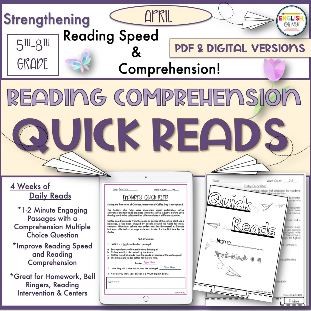 April Quick Reads English, Oh My!