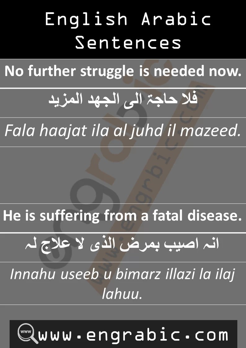 Easy Arabic Sentences In English SET 37 Engrabic