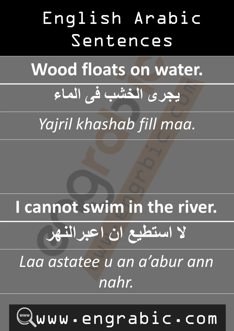 Easy Arabic Sentences In English SET 37 Engrabic