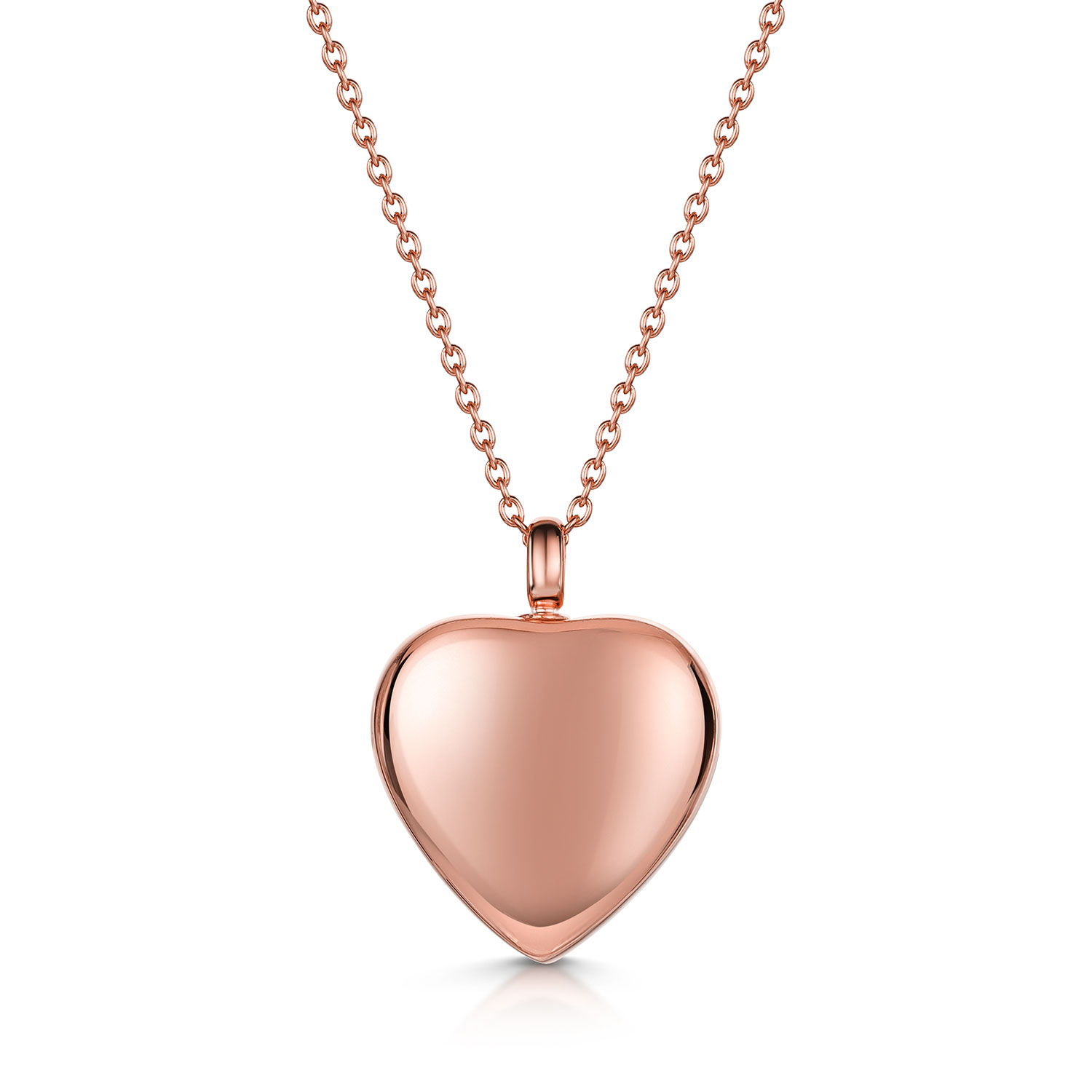 Personalised Rose Gold Heart Ashes Necklace Engravers Guild