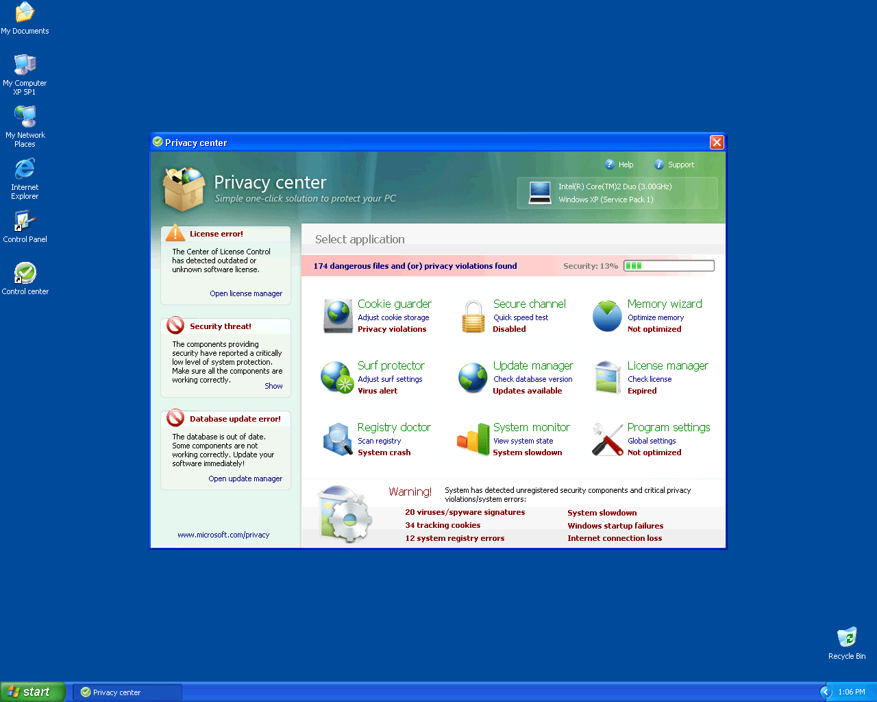 Control Center Removal Report