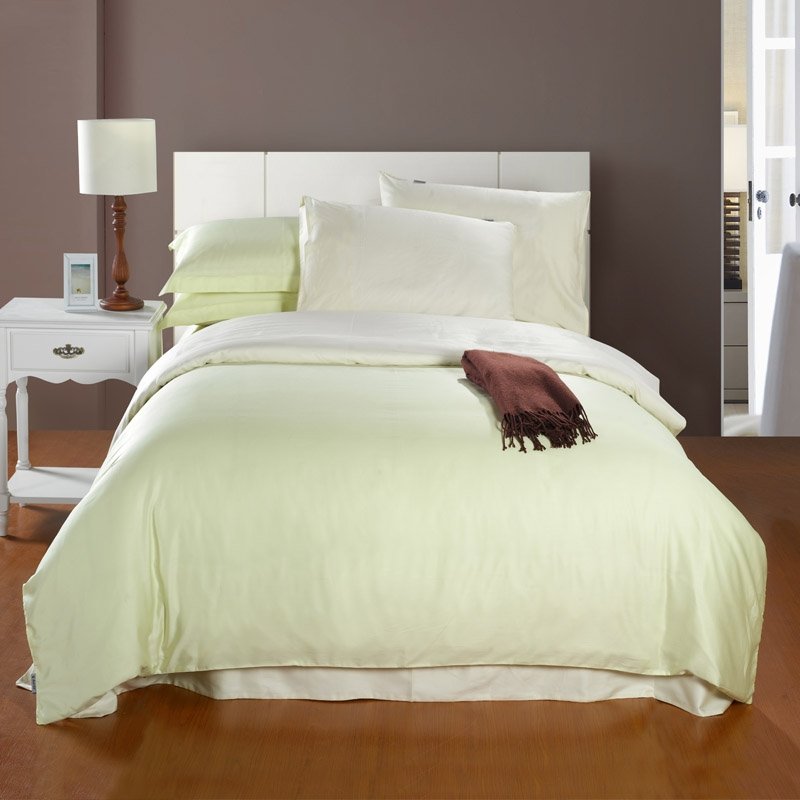 Cream White Solid Pure Color Simply Chic Full, Queen Size 100 Woven