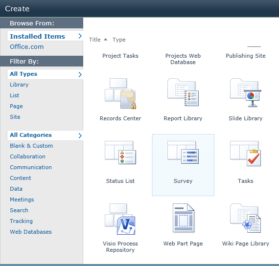 Create a Survey in SharePoint 2010 EnjoySharePoint