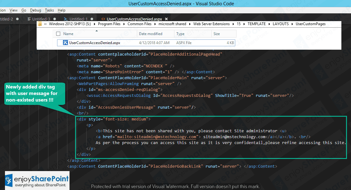 Customize access denied page in SharePoint 2013/2016 EnjoySharePoint
