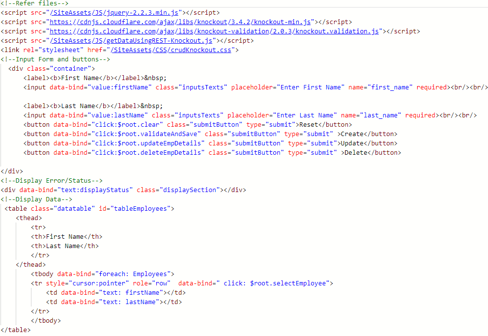 KnockoutJS SharePoint 2013 CRUD Operations using REST API EnjoySharePoint