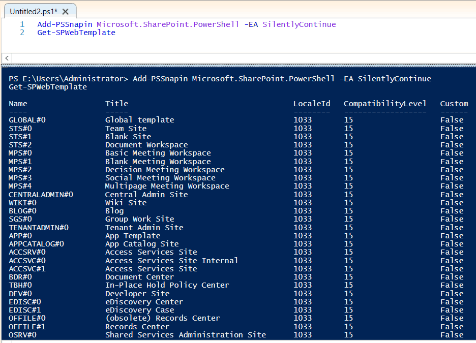 How to Get SharePoint site template PowerShell + (SharePoint Object Model) EnjoySharePoint