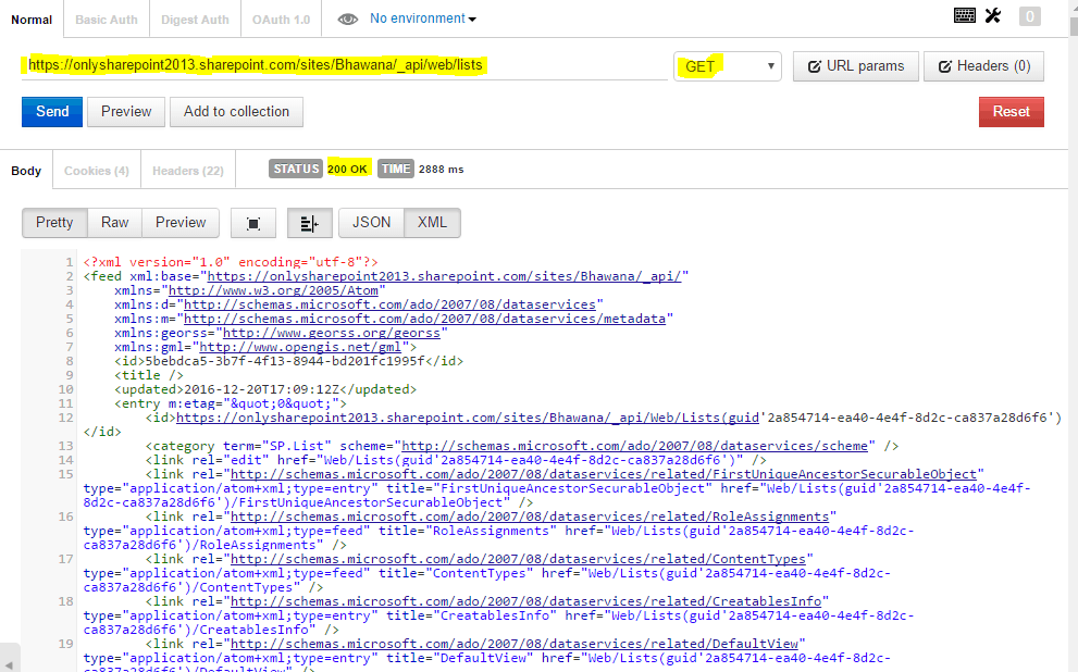 Testing SharePoint 2016 or 2013 or SharePoint Online REST API using