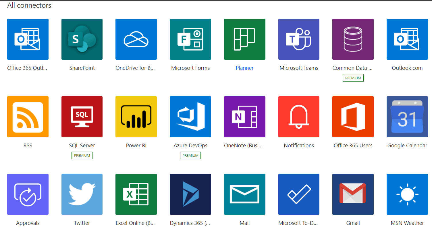 Microsoft Power Automate Premium Connectors Image to u