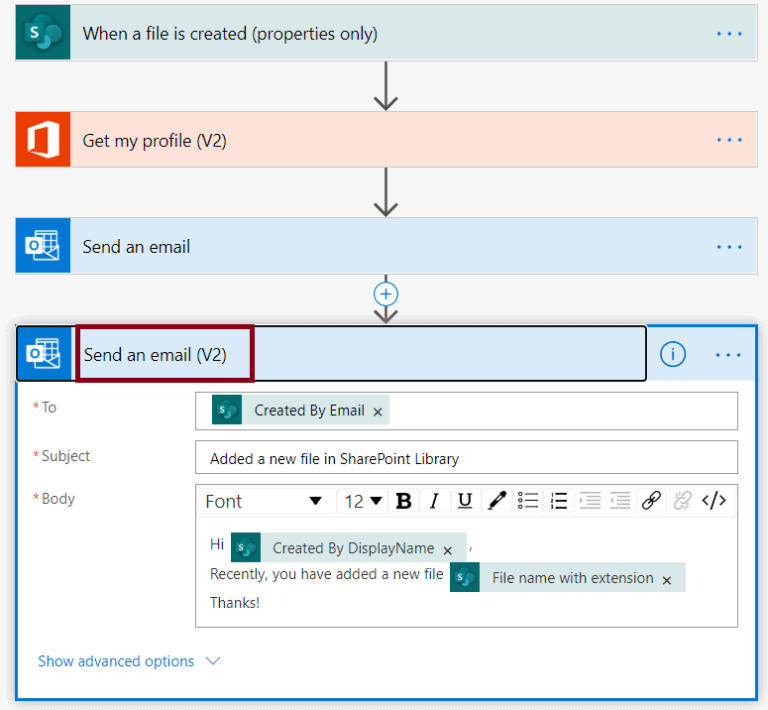 Microsoft Flow or PowerAutomate Example Send a customized email when a