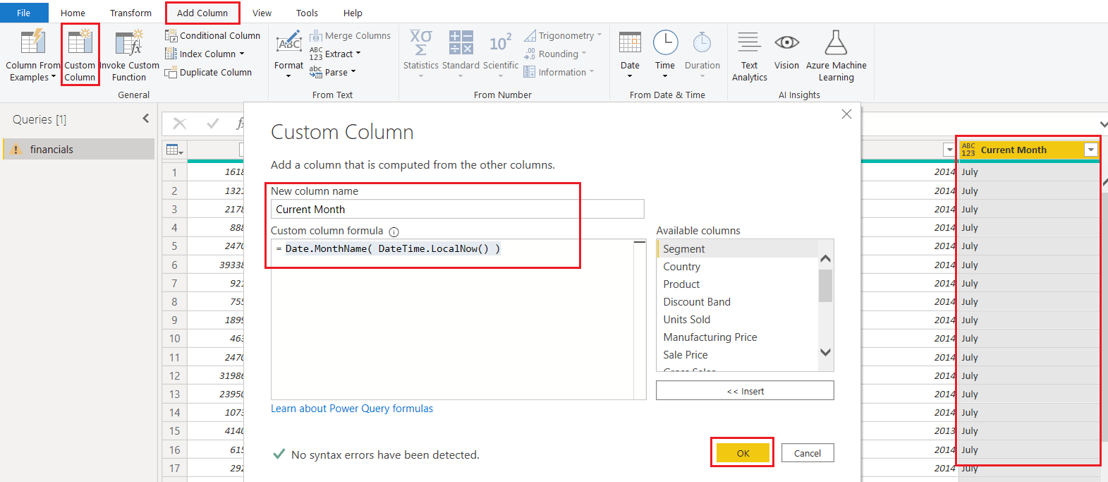 Month Slicer In Power Bi