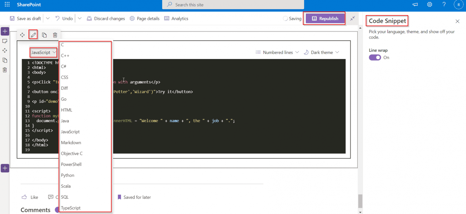 SharePoint Online Code snippet web part Enjoy SharePoint