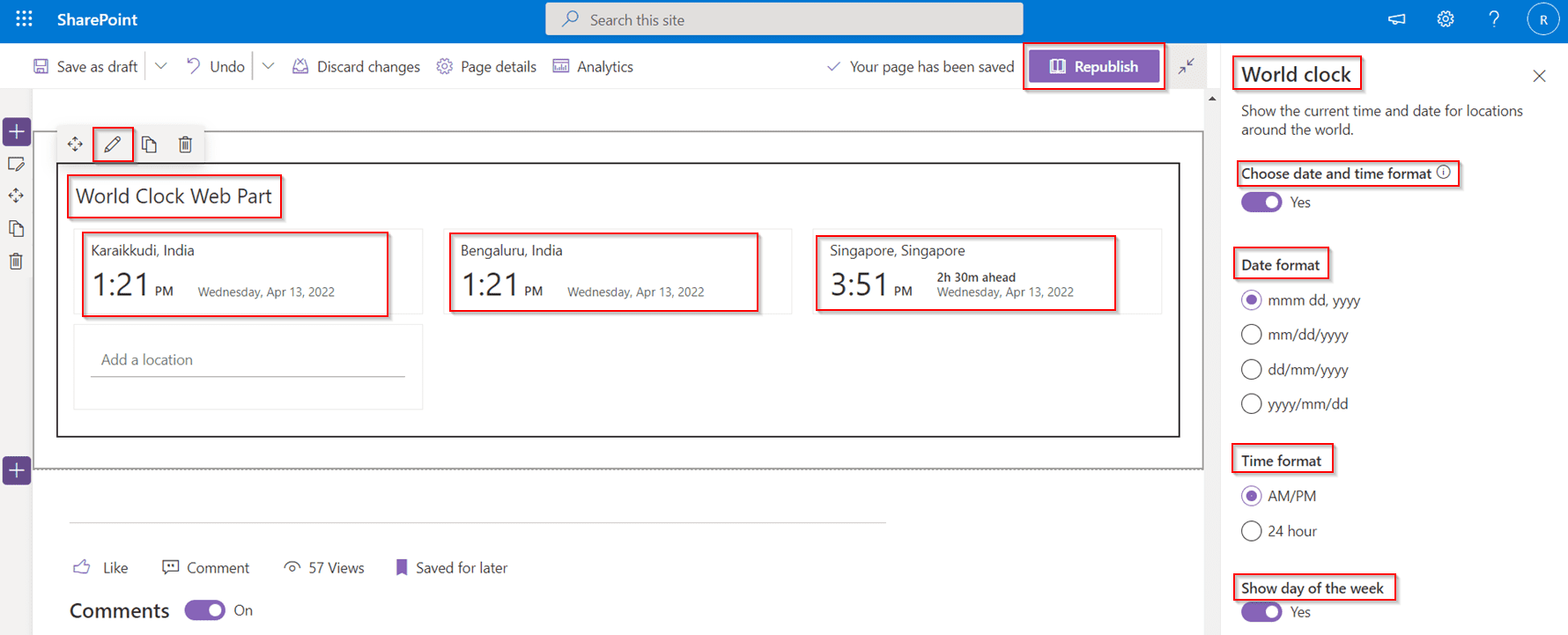 SharePoint Online World Clock  Part EnjoySharePoint