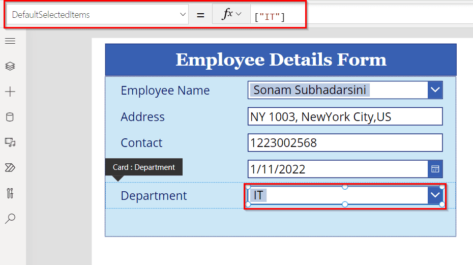 How to set default value in Power Apps data card? Enjoy SharePoint