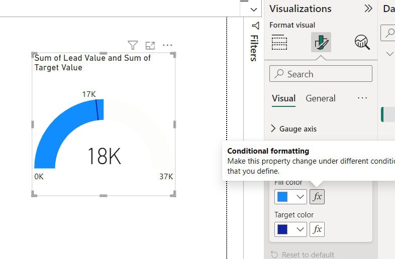 How to Apply Conditional Formatting in Power BI Gauge Chart? Enjoy