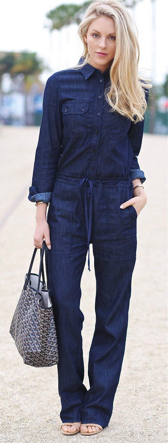 combinaison en jean chic 