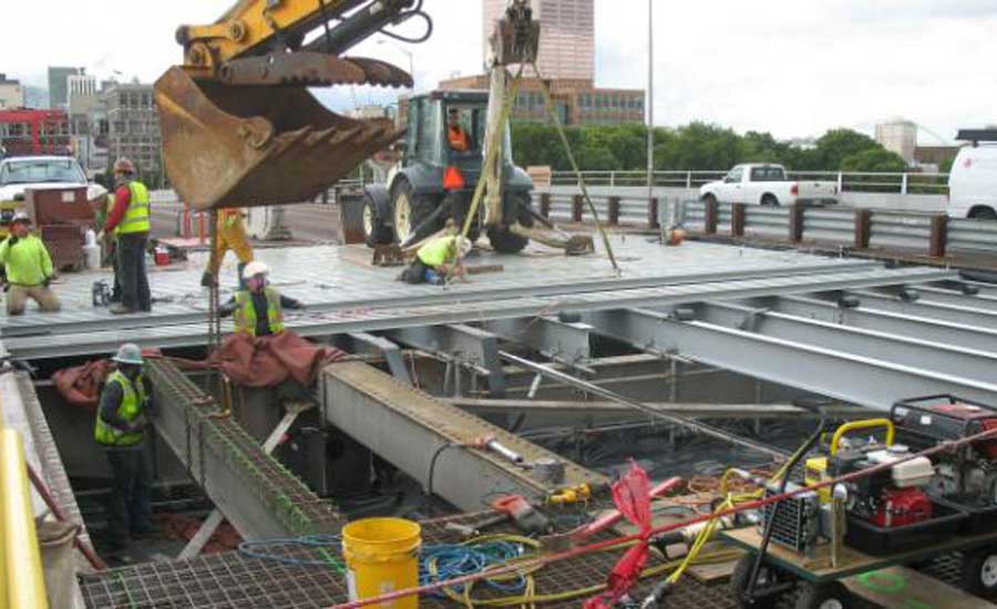 Morrison Bridge Deck Replacement Underway in Portland 20170529 ENR