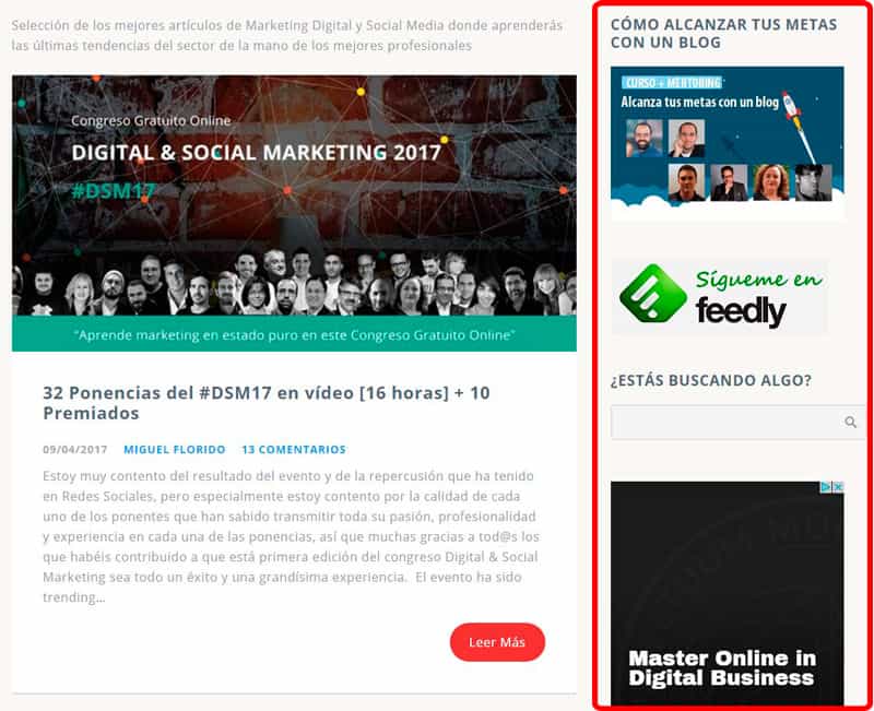 ¿Qué es un sidebar? el blog donde las ideas toman forma