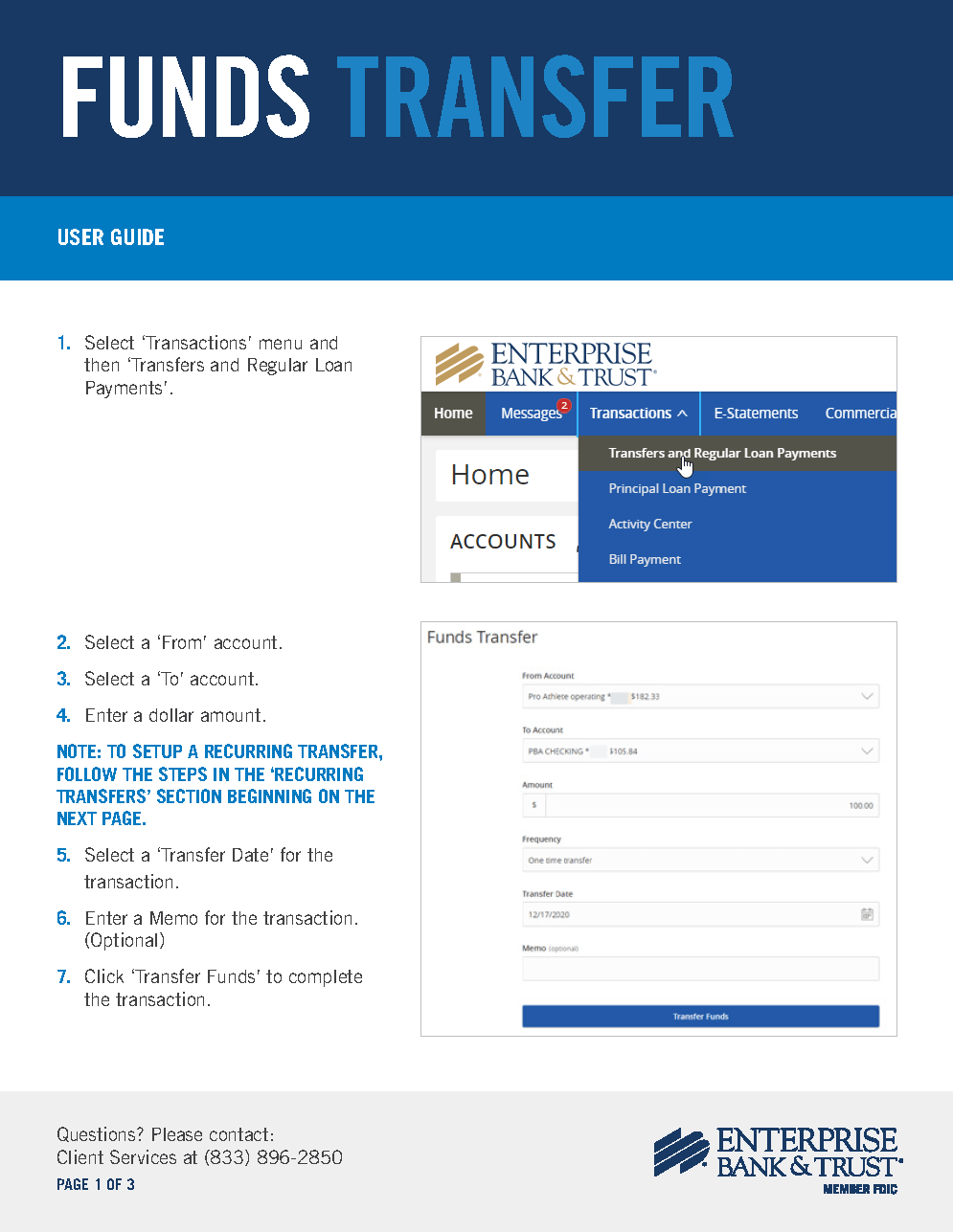 Online Banking Guides Consumer Enterprise Bank & Trust