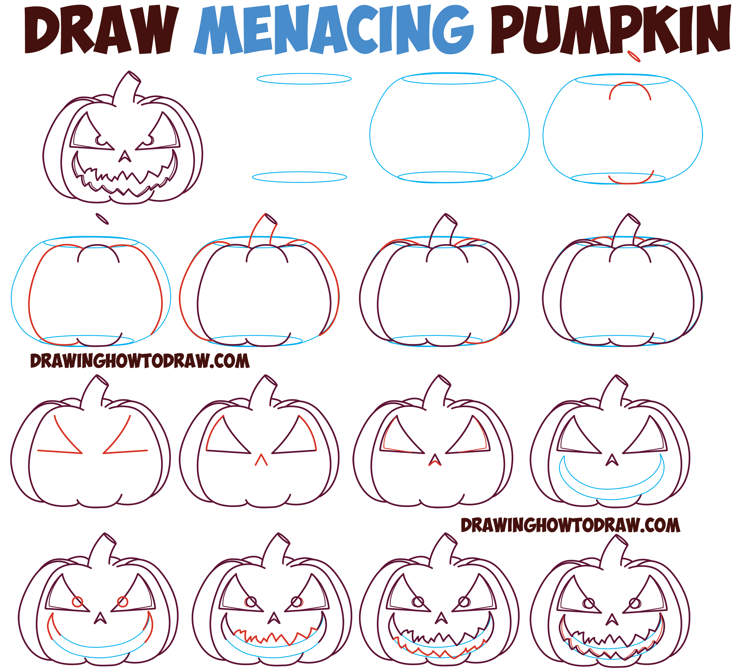 How To Draw A Spooky House, Step by Step, Drawing Guide, by.
