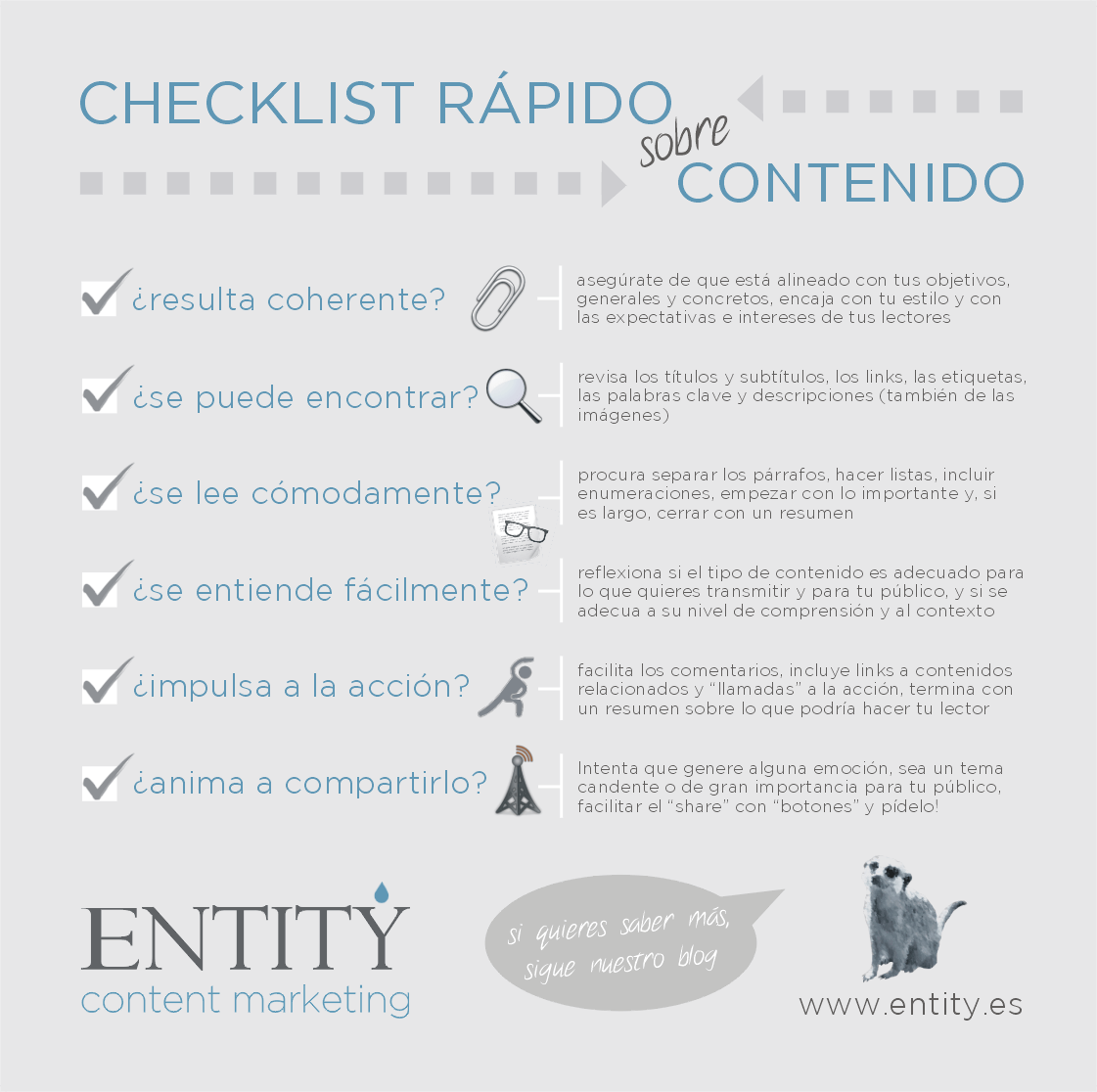 Checklist sobre marketing de contenidos para que sea atractivo