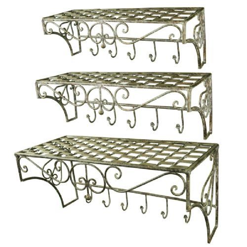 Shelves, Metal Shelf, Wooden Wall Shelf Holder, Metal Planter