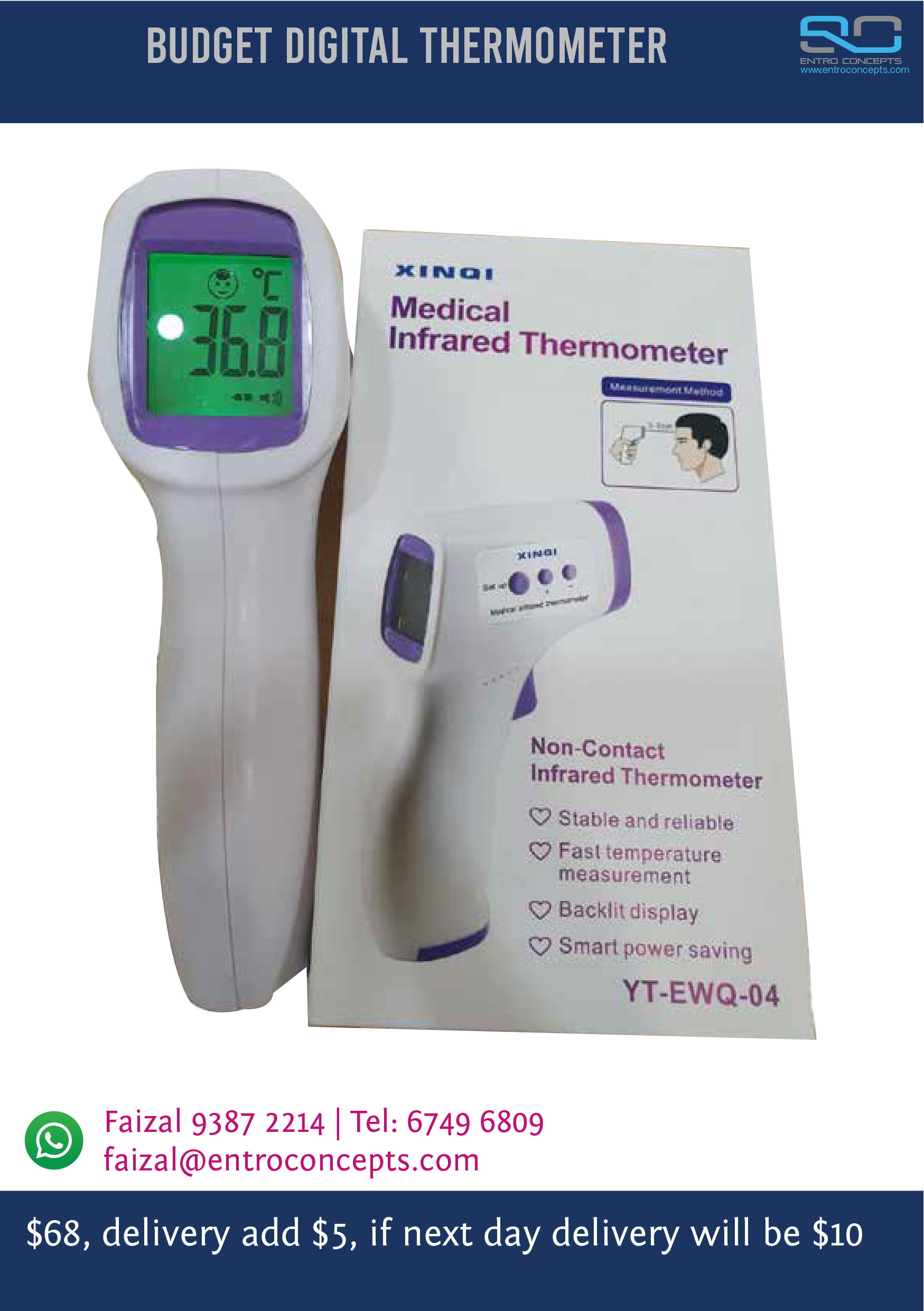 Noncontact Infrared Thermometer Entro Concepts