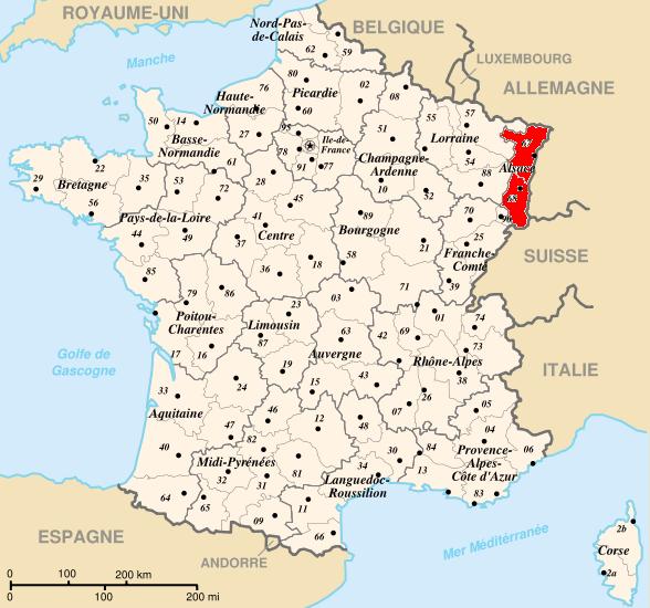 Pain Points À Propos De La Carte De France Région Alsace ALSACE Plan de déplacement interentreprises Enviro2B