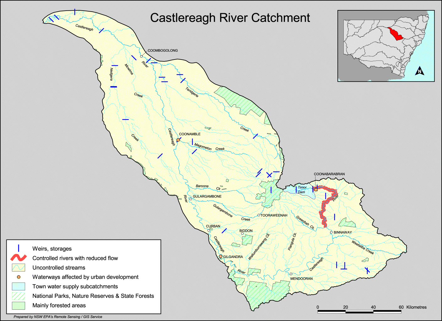 Castlereagh River Australia Map Castlereagh catchment map