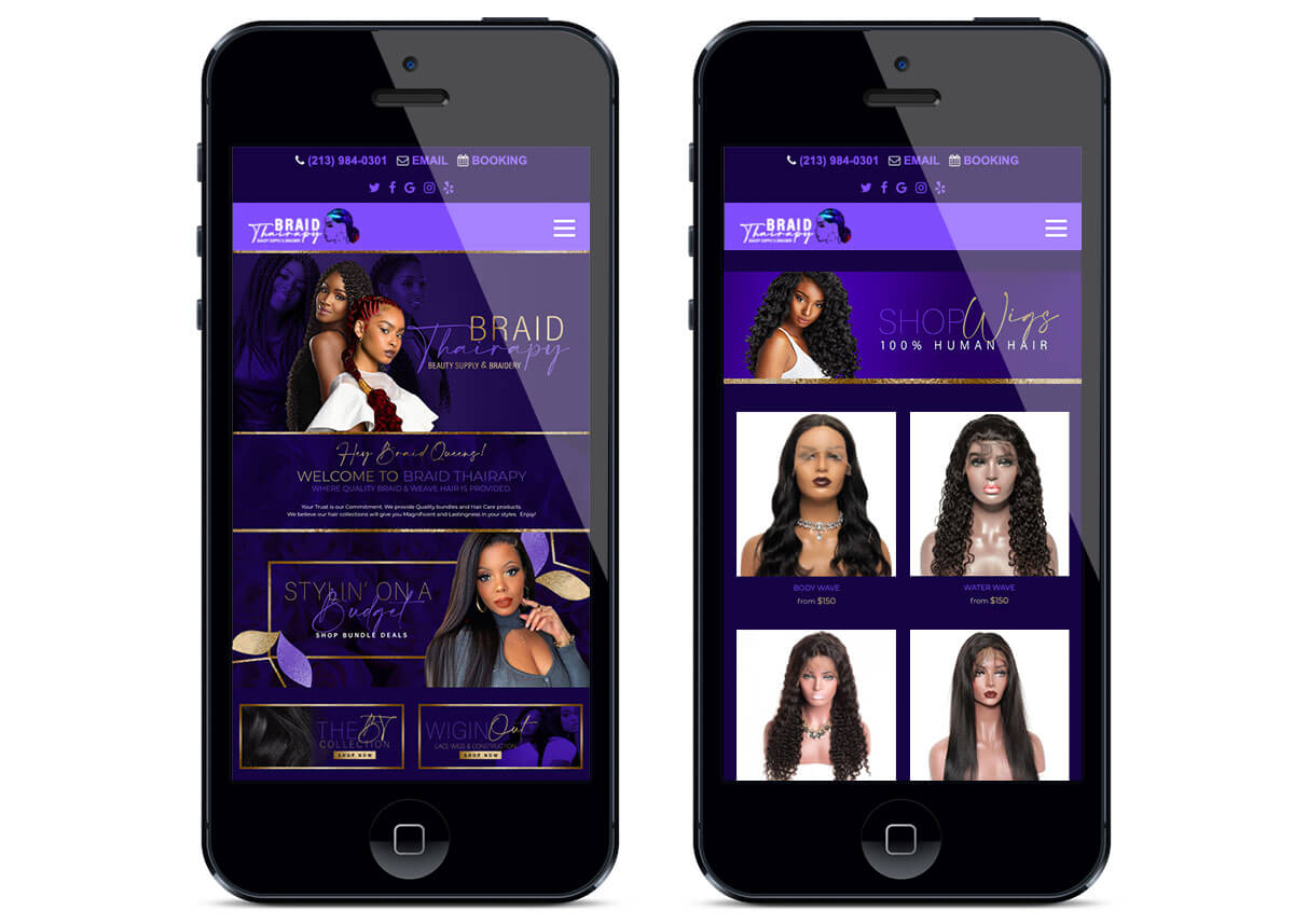 Hair Braiding Salon site Design Braid Thairapy Envisager Studio